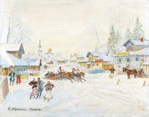 Winter Landscape by Konstantin Alexeevich Korovin Oil Painting
