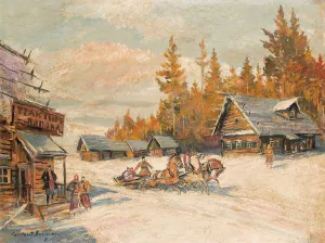 Winter Sleigh Ride by Konstantin Alexeevich Korovin Winter Sleigh Ride by Konstantin Alexeevich Korovin Oil Painting