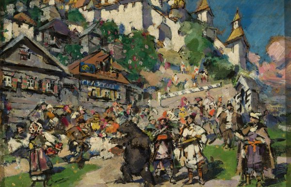 Main Product Photo of With Bears in Siberia  Painting by Konstantin Alexeevich Korovin