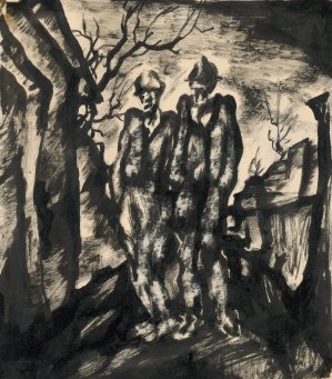 Dvaja tulaci by Konstantin Bauer Oil Painting