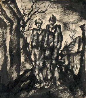 Dvaja tulaci by Konstantin Bauer Oil Painting
