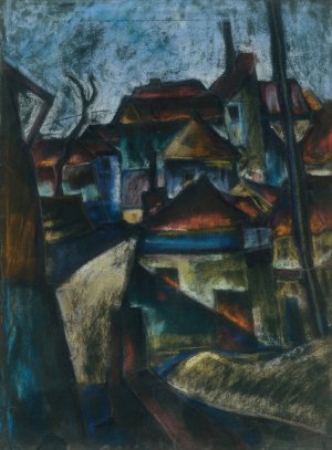 Na okraji mesta by Konstantin Bauer Oil Painting
