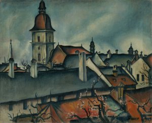 Pohľad na Kosice by Konstantin Bauer Oil Painting