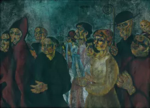 Procesia panien Oil painting by Konstantin Bauer