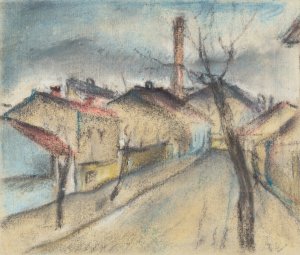 Ulica na periferii by Konstantin Bauer Oil Painting