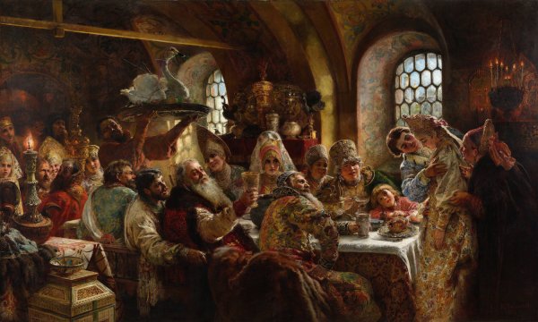 Main Product Photo of A Boyar Wedding Feast  Painting by Konstantin Egorovich Makovsky