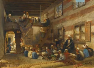 In The Classroom by Konstantin Egorovich Makovsky Oil Painting