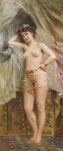 Odalisque by Konstantin Egorovich Makovsky Oil Painting