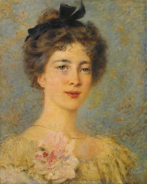 Portrait Of An Elegant Lady by Konstantin Egorovich Makovsky Oil Painting