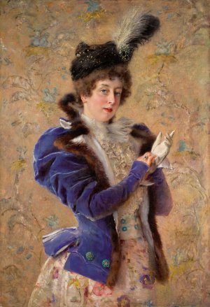 Portrait Of Maria Alexeevna Makovskaya by Konstantin Egorovich Makovsky Oil Painting