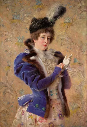 Portrait Of Maria Alexeevna Makovskaya by Konstantin Egorovich Makovsky Oil Painting