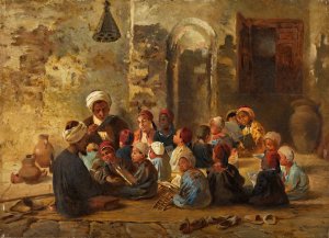 Schoolroom in Cairo by Konstantin Egorovich Makovsky Oil Painting