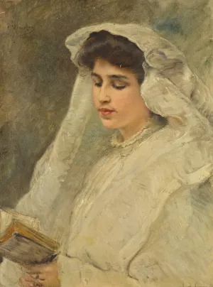 Woman Reading by Konstantin Egorovich Makovsky Oil Painting