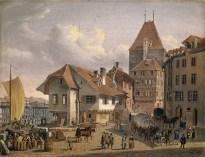 The Schifflande in Basel by Konstantin Guise Oil Painting