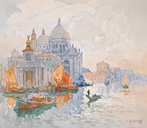 Santa Maria Della Salute, Venice Oil painting by Konstantin Ivanovich Gorbatov