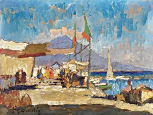 View Of Naples Oil painting by Konstantin Ivanovich Gorbatov