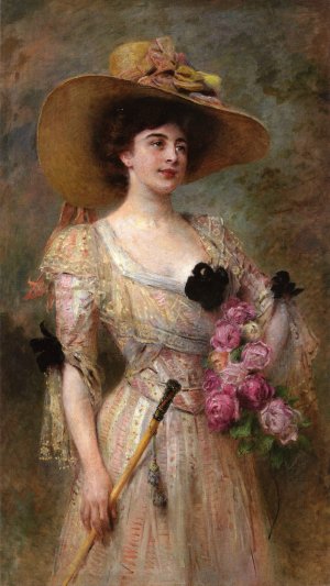 In from a Stroll Oil painting by Konstantin Makovsky