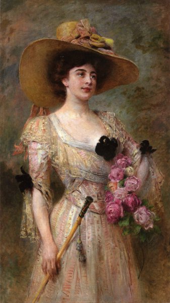 In from a Stroll by Konstantin Makovsky - Hand-Painted Oil Painting Reproduction