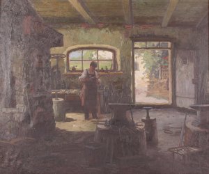 Alte Hufschmiede by Konstantin Stoitzner Oil Painting
