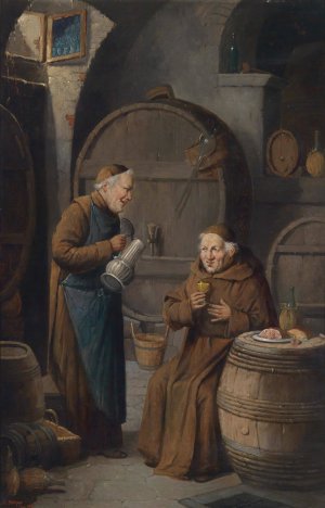 Ein guter Schluck by Konstantin Stoitzner Oil Painting