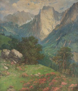 Mountain Wilder Kaiser at Kufstein by Konstantin Stoitzner Oil Painting