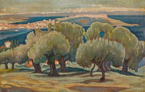 Olive Trees, Mytilini by Konstantinos Maleas Oil Painting