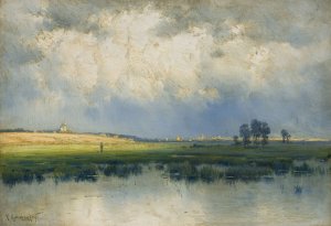 Landscape by Konstanty J. Kryzycki Oil Painting