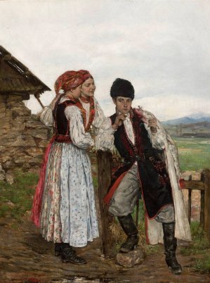 Cracovians by Konstanty Mankowski Oil Painting