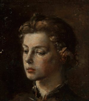 Portrait of a young girl by Konstanty Mankowski Oil Painting
