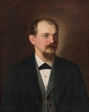 Portrait Of Mudr. Michal Mandelik by Kornel Bohun Oil Painting