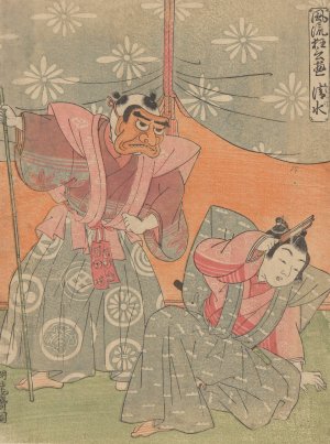 Two Actors by Koryusai Isoda Oil Painting