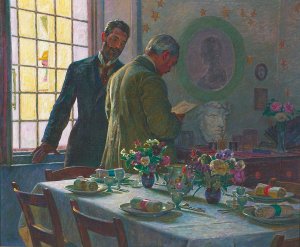 For frokosten i Civita d'Antino by Kristian Zahrtmann Oil Painting