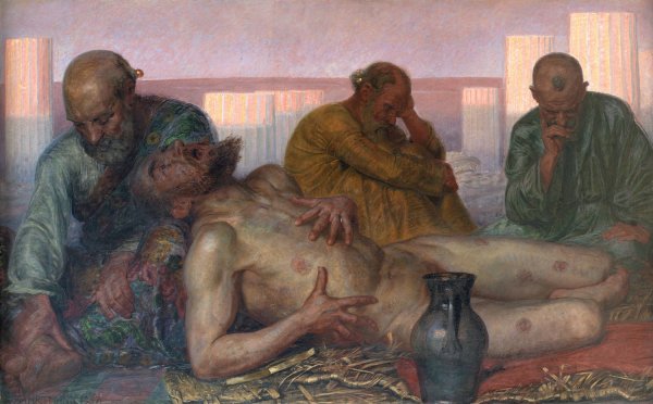 Main Product Photo of Job and His Friends  Painting by Kristian Zahrtmann