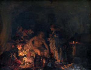 Leonora Christina Being Examined in Prison by Kristian Zahrtmann Oil Painting