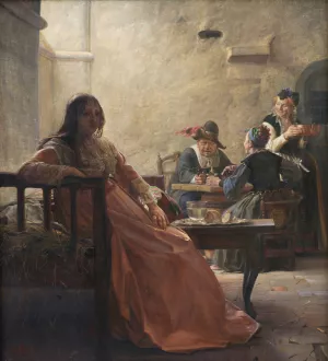 Leonora Christina in Prison Oil painting by Kristian Zahrtmann