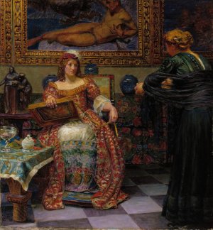 Leonora Kristina And Dina Vijnhofvers by Kristian Zahrtmann Oil Painting