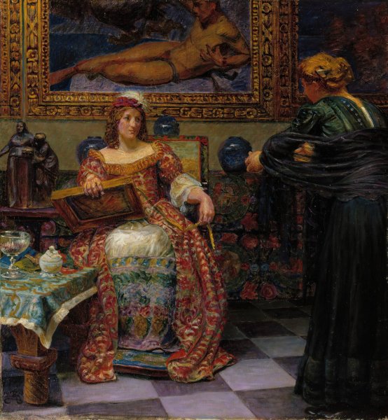 Main Product Photo of Leonora Kristina And Dina Vijnhofvers  Painting by Kristian Zahrtmann