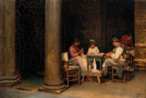 Palazzetto Farnese's farm by Kristian Zahrtmann Oil Painting