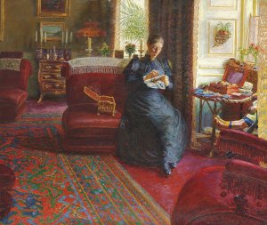 Portraet af fru Knudtzon by Kristian Zahrtmann Oil Painting