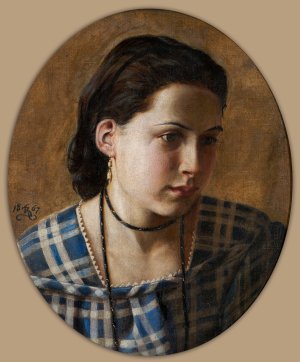 Portrait of Vilhemine Erichsen by Kristian Zahrtmann Oil Painting