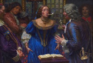 Queen Christina in Palazzo Corsini by Kristian Zahrtmann Oil Painting