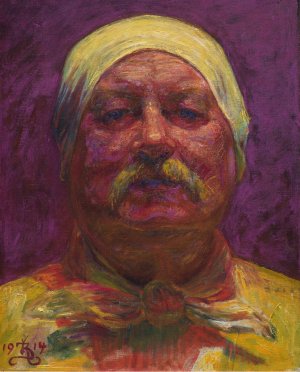 Self-portrait by Lamplight by Kristian Zahrtmann Oil Painting