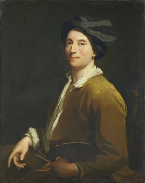 Portrait of a Painter, probably a Self Portrait by Krzysztof Lubieniecki Oil Painting