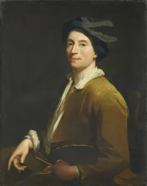 Portrait of a Painter, probably a Self Portrait by Krzysztof Lubieniecki Oil Painting