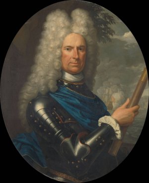 Portrait of Rear-Admiral Arent van Buren by Krzysztof Lubieniecki Oil Painting