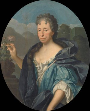 Portrait of Sabina Agneta d'Acquet, Wife of Arent van Buren by Krzysztof Lubieniecki Oil Painting