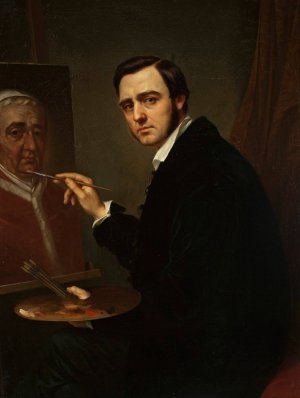 Self-portrait by Ksawery Jan Kaniewski Oil Painting