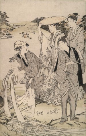 Province of Musashi; Six Tama Rivers by Kubo Shunman Oil Painting