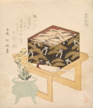 Still-life from the series of The Three Tiered-Box of Food by Kubo Shunman Oil Painting