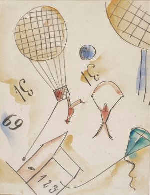 Aq. 34. Aquarell Fallmann-Springer by Kurt Schwitters Oil Painting